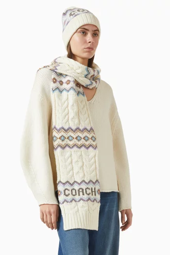 وشاح بنقشة فير آيل مزيج صوف