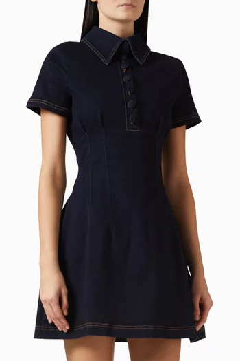The Ultimate Muse Collared Mini Dress in Denim