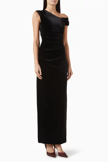 Ettore Off-shoulder Gown in Velvet