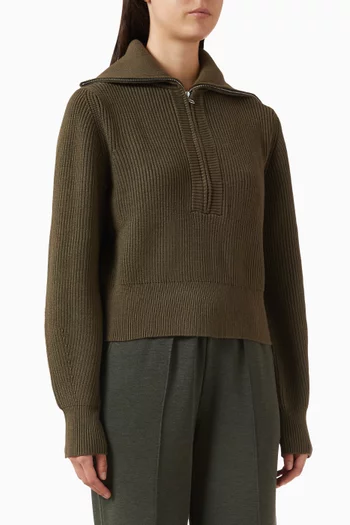 سترة ماورا بسحّاب قصير نسيج مضلع