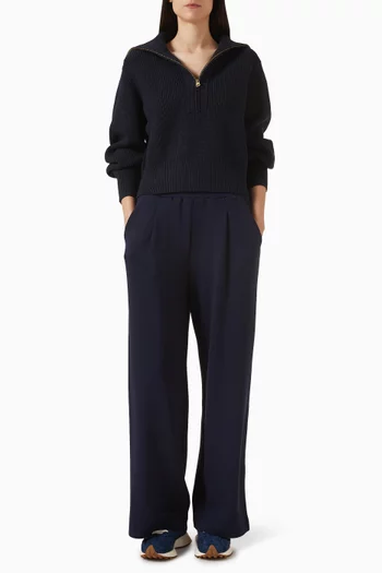 Maura Half-zip Sweater in Rib-knit