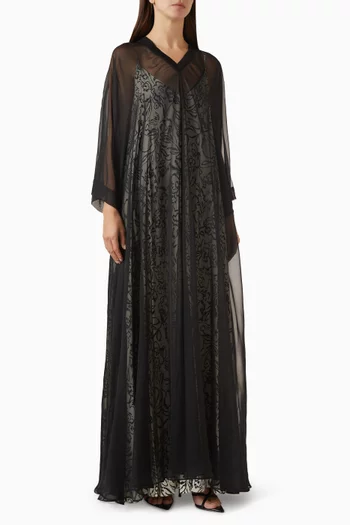 Detachable Cape Printed Dress Set