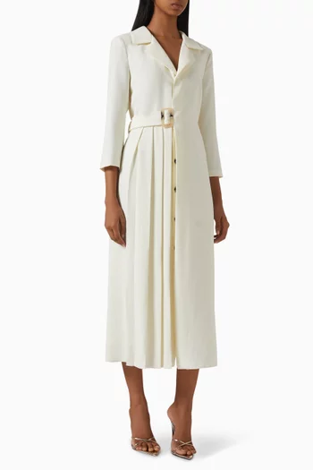 فستان متوسط الطول بحزام