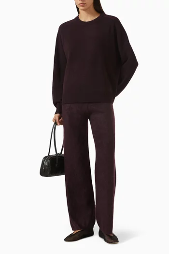 سترة بقصة بويفريند وفتحة رقبة مستديرة كشمير