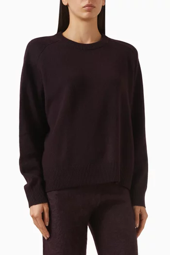 سترة بقصة بويفريند وفتحة رقبة مستديرة كشمير