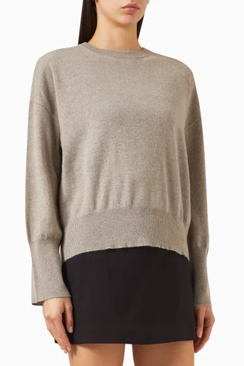 سترة بفتحة رقبة مستديرة كشمير