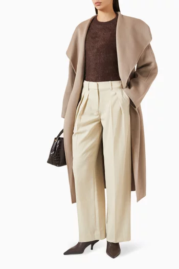 سترة بفتحة رقبة مستديرة كشمير ناعم