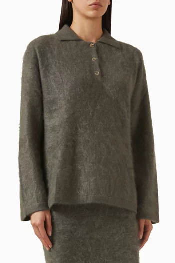 Polo Shirt in Brushed-cashmere
