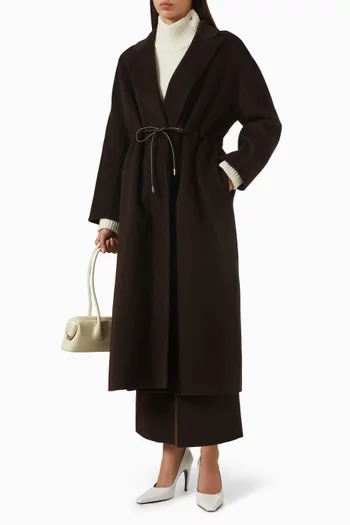 Drawstring Coat in Wool-cashmere