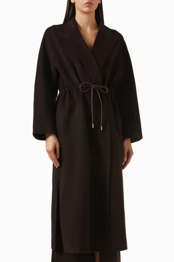 Drawstring Coat in Wool-cashmere