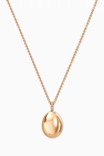 Egg Pendant Necklace in 18kt Rose Gold