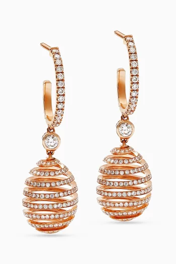 Spiral Egg Drop Earrings in 18kt Rose Gold
