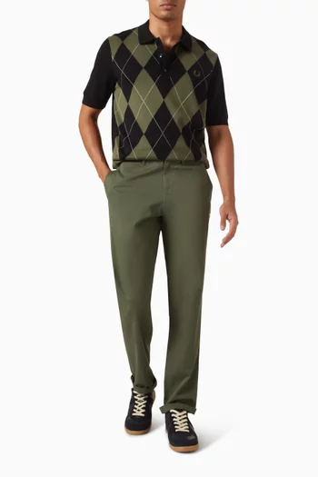 Argyle Polo Shirt in Cotton Knit