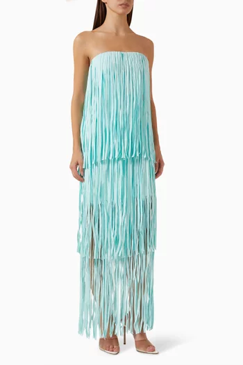 فستان عاليا طويل بطبقات متعددة