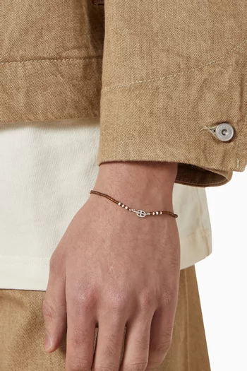 سوار آفي بخرز بتصميم مسبحة فضة إسترلينية