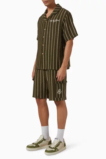Greenwood Striped Shorts in Cotton-crochet