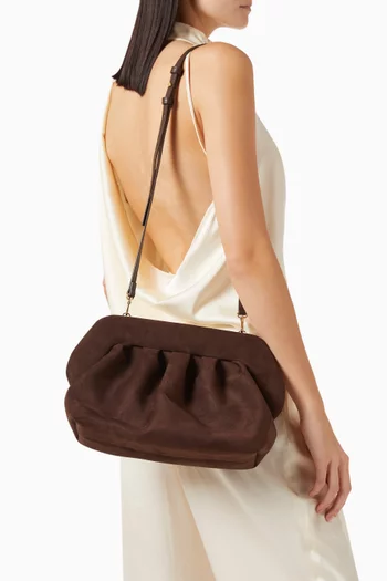Bios Clutch Bag in Suede