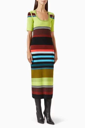 Striped Bodycon Midi Dress