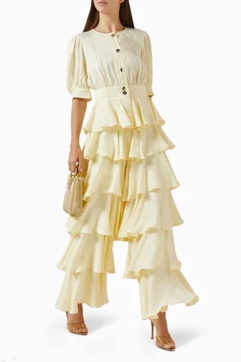 Ruffle Pants in Viscose-blend