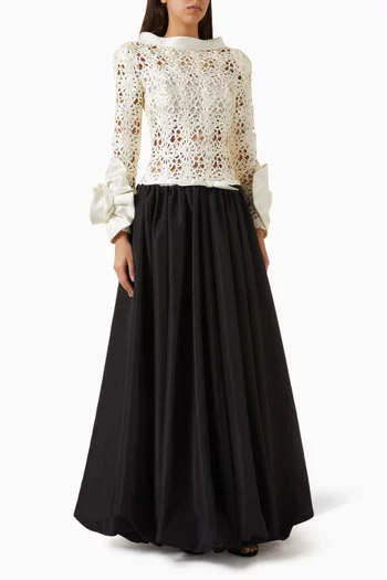 Embroidered-lace Gown