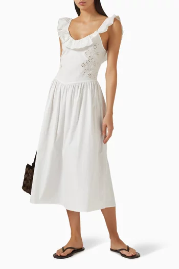 Georgia Midi Dress in Cotton-poplin