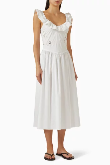 Georgia Midi Dress in Cotton-poplin