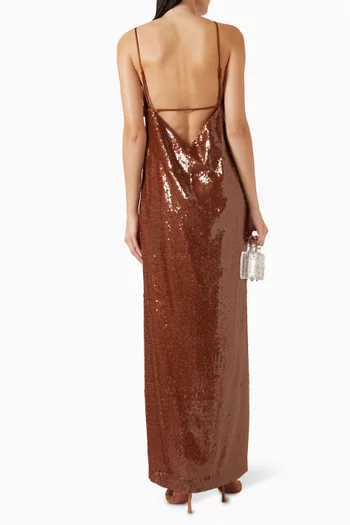 Karina Sequin-embellished Longline Top