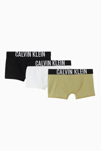 Logo Trunks in Cotton Stretch, Set of 3