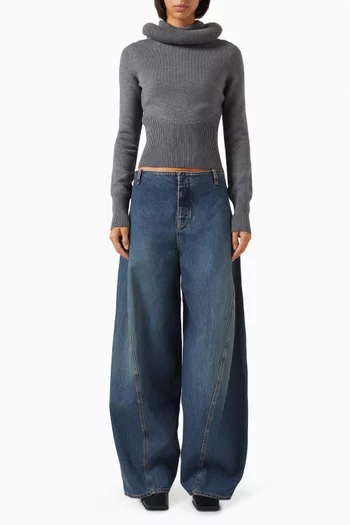 Cargo Barrel-fit Jeans in Denim