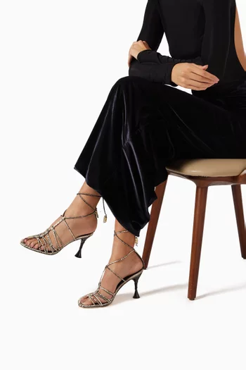 Odessa 90 Sandals in Python-print Leather