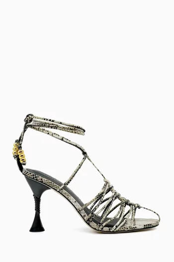 Odessa 90 Sandals in Python-print Leather