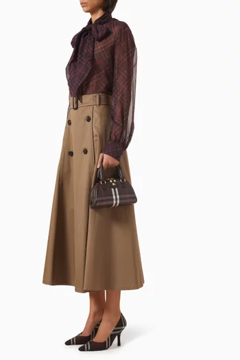 حقيبة هايلاندز بولينغ ميني قنب بنقشة مربعات وجلد