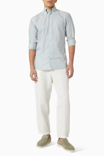 Stripe Signature Oxford Shirt in Cotton
