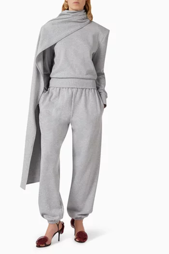 Scarf Sweatshirt in Cotton-fleece