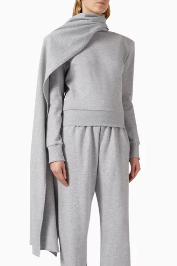 Scarf Sweatshirt in Cotton-fleece