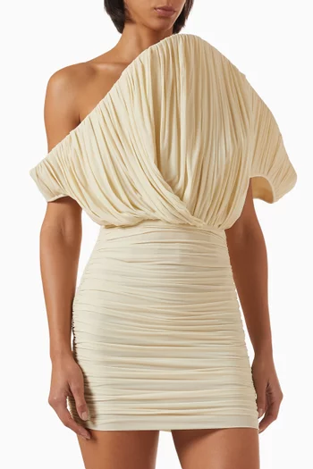 One-shoulder Fan Mini Dress
