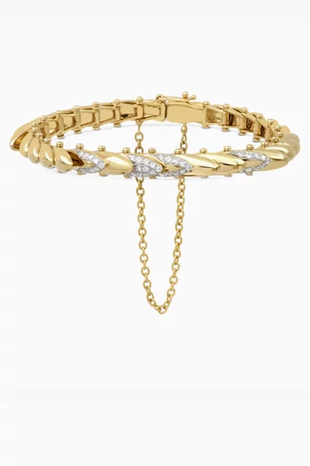 Small Ecailles Diamond Bangle in 14kt Gold