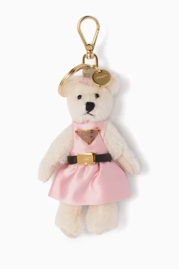 Teddy Bag Charm in Cotton Mohair