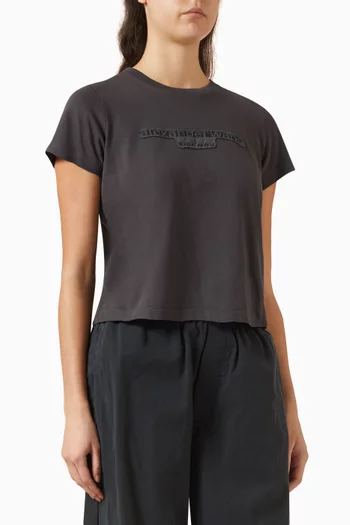 Reverse Embroidered T-shirt in Cotton