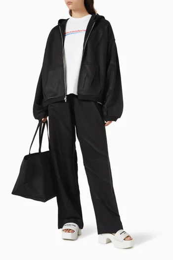 Creased Zip Hoodie in Terry