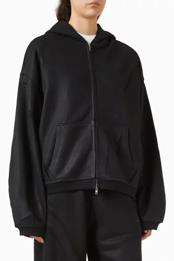 Creased Zip Hoodie in Terry