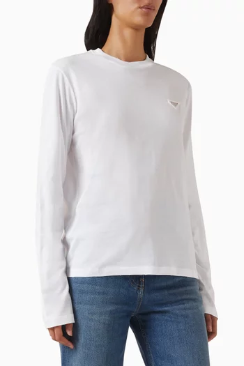 Distressed Logo T-shirt in Cotton Jersey