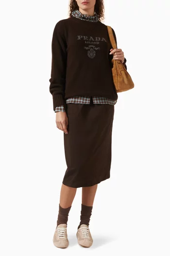 Logo Sweater in Virgin Wool Blend