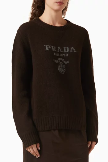 Logo Sweater in Virgin Wool Blend