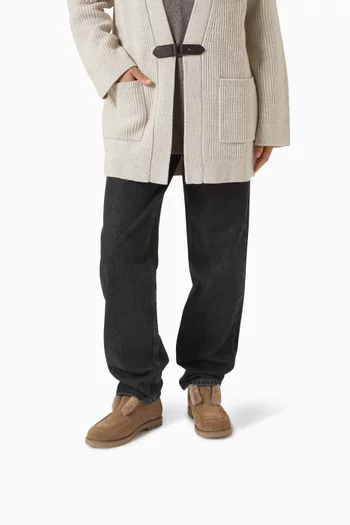 حذاء بوت ببطانة فرو شمواه