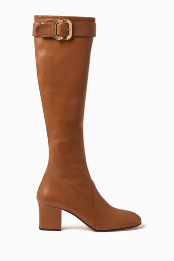 حذاء بوت بإبزيم جلد نابا