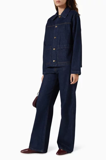 بنطال جينز بقصة ساق مستقيمة دينم