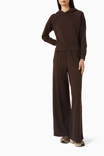 بنطال رياضي بقصة ساق واسعة قطن