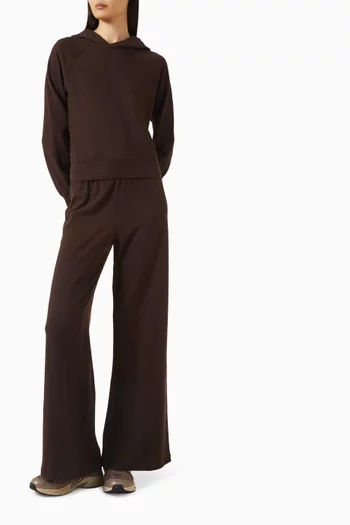 سويت شيرت بغطاء رأس بقصة قصيرة قطن