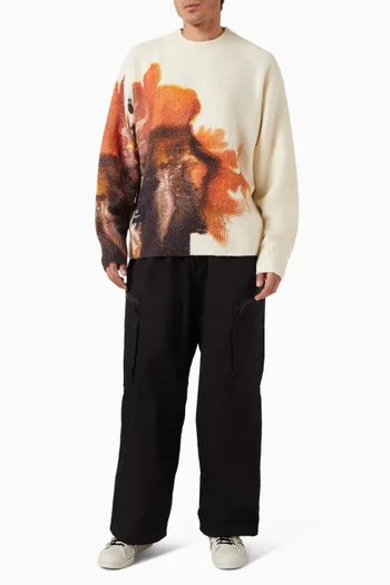 سترة بطبعة بالكامل مزيج صوف